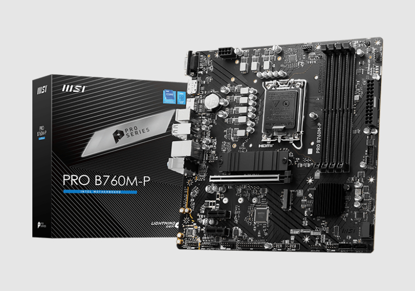  B760 m-ATX Motherboard: 1700 Socket For Intel 14th/13th/12th Gen. Processors <br>4x DDR5, 4x SATA 6Gb/s, PCIe 4.0, 2x M.2 Gen4, USB 3.2, Gigabit LAN, Realtek ALC897 Audio, HDMI/DP/VGA  